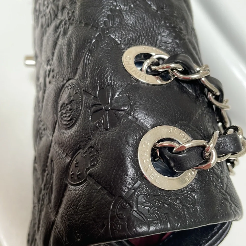 Chanel Black Lucky Charm Embossed Leather CC Flap Bag - Picture 9 of 11